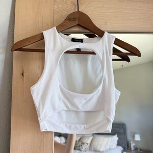 White Cutout Tank Top